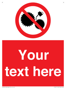 Custom No Oiling Sign